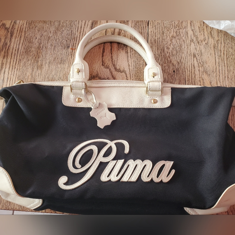 Puma Women's Black and Cream Bowling Tote Bag